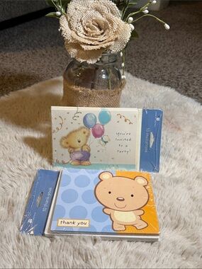 ✨American Greeting Cute Bear Baby Shower Invitations and Thank You Cards✨